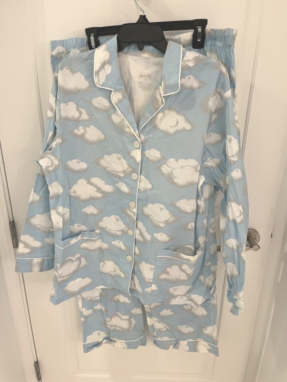 NWT Nick and Nora Clouds Pajama Set Size XXL 100% Cotton